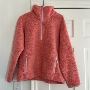 J. Crew pink vintage fleece pullover size medium